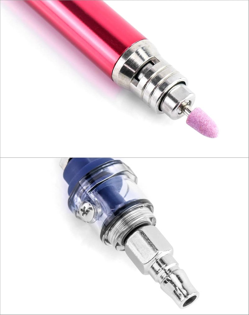 QWORK مطحنة هوائية دقيقة، أداة تلميع وقص قلم مصغرة 1/8"، مطحنة قلم هوائية، سرعة مجانية 65000 دورة في الدقيقة - Image 2